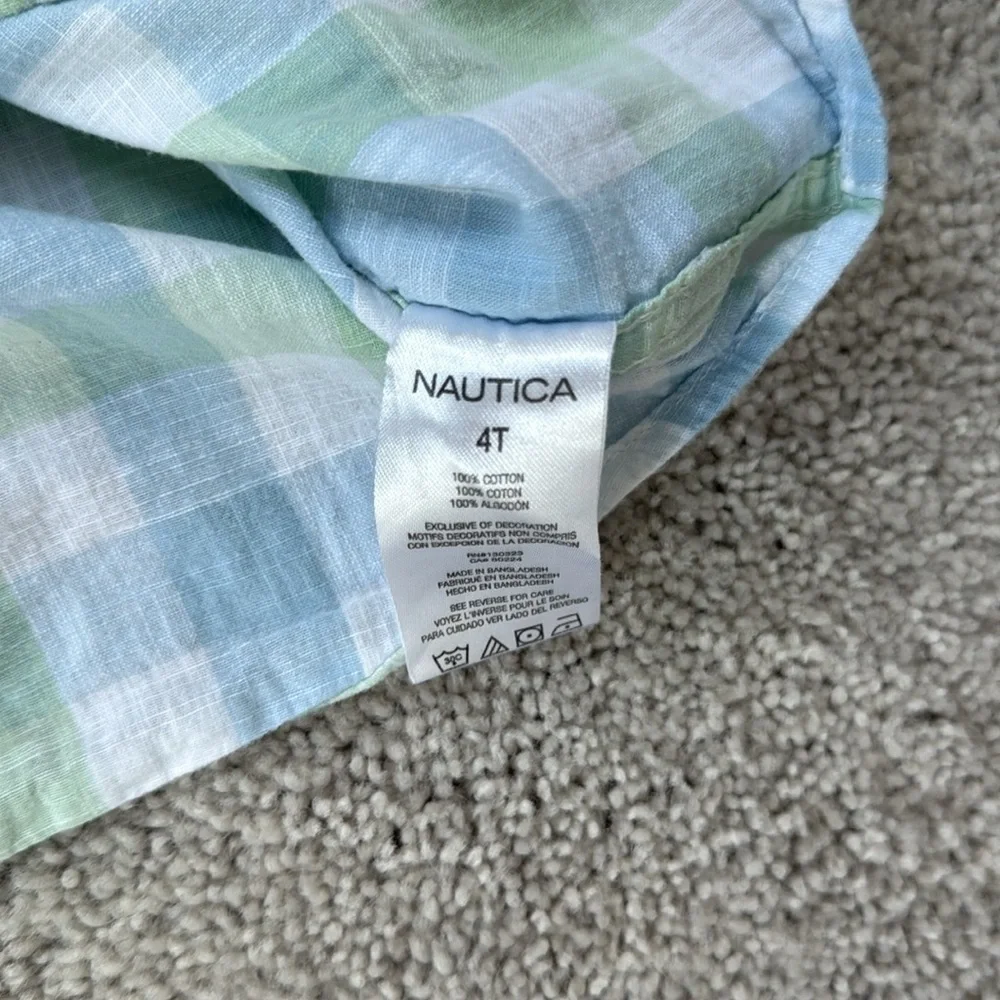 Nautica Kids Green and Blue Plaid Shirt size 4T